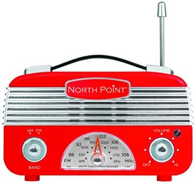 Преносно гроздобер радио Northpoint AM/FM со најдобар прием, дизајн од околу 1960 -тите, 3 АА батерија управувана со радио, подесување,