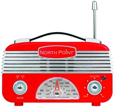 Преносно гроздобер радио Northpoint AM/FM со најдобар прием, дизајн од околу 1960 -тите, 3 АА батерија управувана со радио, подесување, волумен и копче за вклучување/исклучува