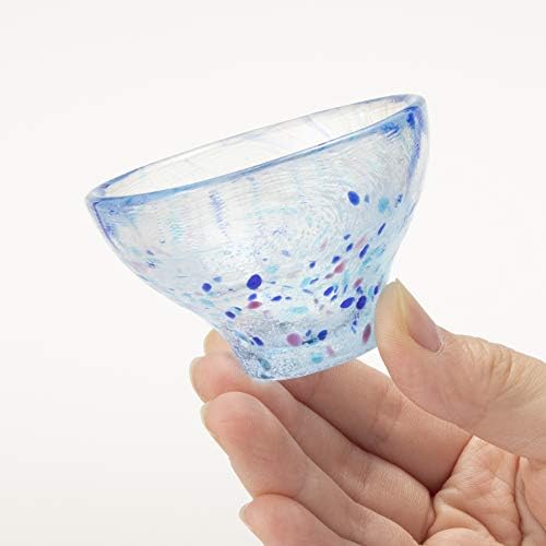 Toyo Sasaki Glass WA525 Guimon, Blue, 1,8 fl Oz, Cup Sake, направена во Јапонија