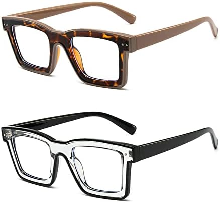 лорели 2 Пакет Измешајте Мода Сина Светлина Блокирање Очила За Читање Женски Квадратни Очила Читатели На Игри