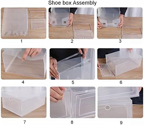 Ylyyds 12 парчиња кутија за чевли постави преклопно складирање на про transparentирна гардероба организатор кутија наредена