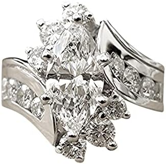 Прилагодливи прстени за палецот за жени прекрасни дијамантски неправилни пенливи прстени прстени во цирконија Свадбена ангажман накит
