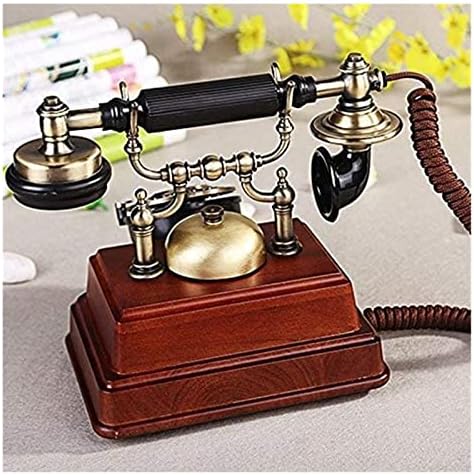 Firdline Телефонски антички телефон/дрвена гроздобер ретро телефонски/кабелски телефони/антички телефон/ротационо бирање Телефон/ретро стил Телефон/канцеларија за д