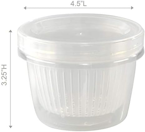 Насловна-X Јасно Пластични Контејнер За Складирање Со Отстранлив Цедалка и Капак, Мал Контејнер За Складирање На Храна, 1-Чаша