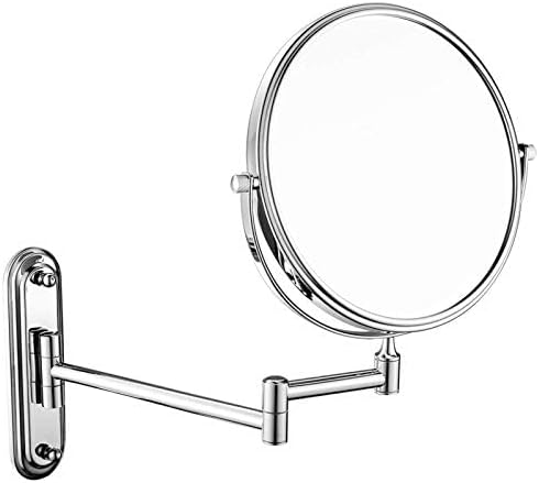 ONEMTB Ѕид Монтирани Шминка Огледало,8 Инчен Месинг Зголемување Двострано Бричење Огледало, Бања Продолжување 360°Вртливата Козметички