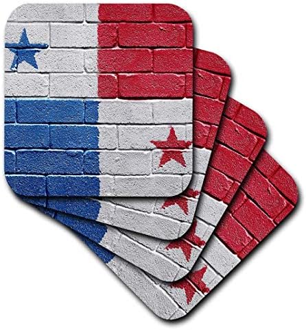 3drose CST_156964_1 Национално Знаме На Панама Насликано На Ѕид Од Тули Панамски Меки Подлоги,