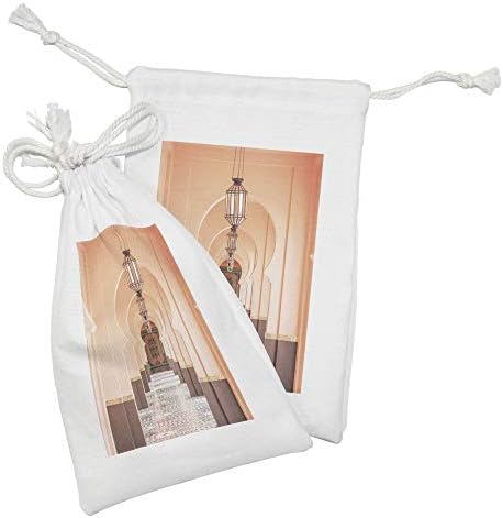 Амбесон Мароканска Торбичка За Ткаенини Комплет од 2, Внатрешна Фотографија Со Тематика На Источна Архитектура На Ходникот Виста, Мала