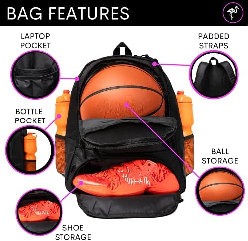 Ерант кошаркарски ранец со топка - кошаркарски кеси со држач за топка - ранец на кошаркарска торба - Кошаркарски торби за момчиња - ранец за кошарка