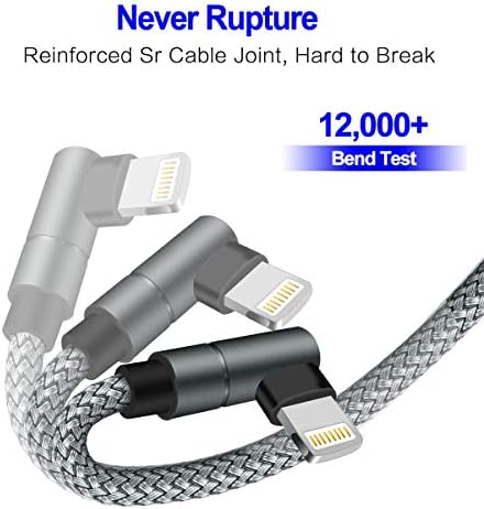 USB C до молња кабел 6ft [Apple MFI овластен] PD Брз iPhone 12 кабел за полнење 90 степени Тип Ц полнач на полнач Компатибилен со iPhone12/12