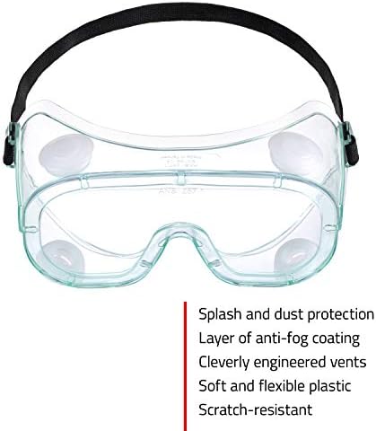 Безбедносни очила за комерцијални одделенија за комерцијално одделение со премија за анти-магла и облога против гребење, УВ заштита, ANSI