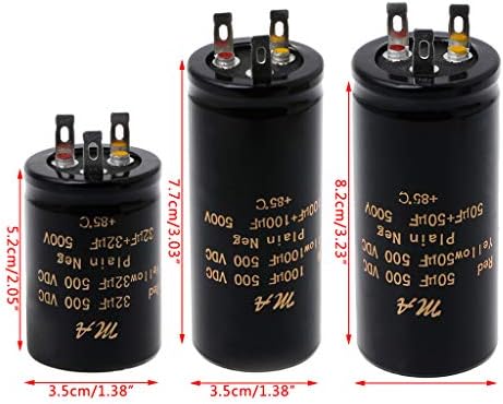 Keaiduoa 100+100UF, 50+50UF, 32+32UF, 500V електролитички кондензатори на двоен засилувач