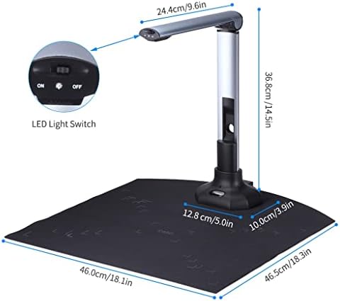 ZSEDP Преносна книга и скенер за камера со документи USB 2.0 Скенер со голема брзина со LED светло