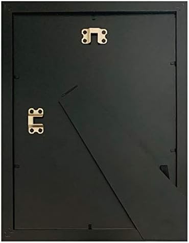 Рамка AMO 10x12 црна рамка за слика, бела душек со отворање на 6,5x8,5 за слика од 7x9, граница од 1 инч, стаклен фронт, за wallид