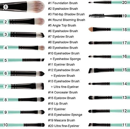 FKSDHDG 20 компјутери за четки за шминка за шминка за шминка за шминка за очи, фондација, сенка за очи и други алатки за козметика