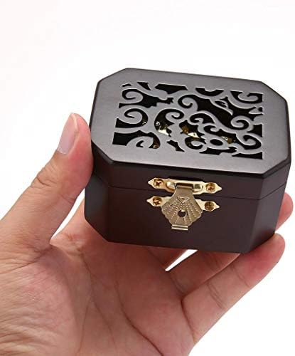 Kawqe Романтична музичка кутија класична музичка кутија гроздобер дрвена врежана со часовници со рачно чудак музички кутија октагонална исклучителна роденденска м?