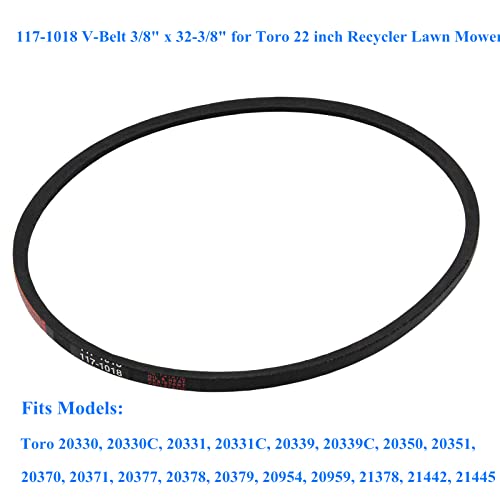 Aileete 117-1018 V-Belt 3/8 X 32-3/8 за Торо 22 инчен рециклер тревник за трева 20330 20331 20339 20350 20370 20377 20378 20379,