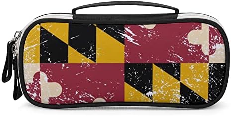Државно знаме на Мериленд со висок капацитет Пенка за молив, преносно носење торбичка за складирање на торбичка за шминка со затворање на патент