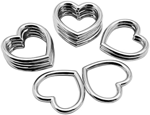 УЈК-ТИЛУН 12 парчиња метални занаетчиски облици на срцев облик, шупливи метални пролетни прстени за занаети, 27мм о прстени метал