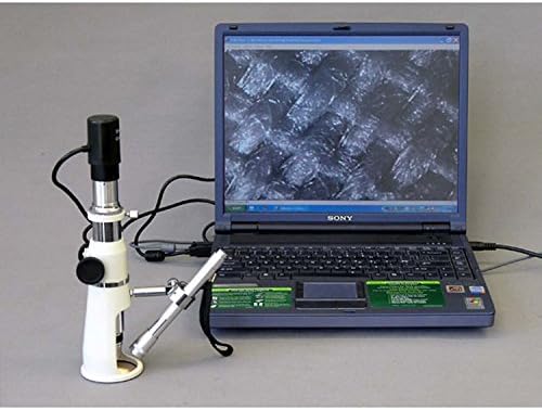 Амскоп H250 Рачен Држач За Мерење На Микроскоп, 20x и 50x Зголемување, Видно Поле од 17mm, Вклучува Светло За Пенкало