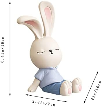 LIFEXQUISITER CATED BUNNY SMARTPHONE SMARTPHEN Stand држач за биро, 2 во 1 Bunny Figurine Decor и држач за мобилни телефони за