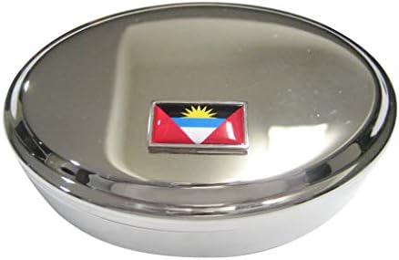 Киола Дизајнира Тенка Гранична Антигва И Знаме На Барбуда Овална Кутија За Накит Од Ситници