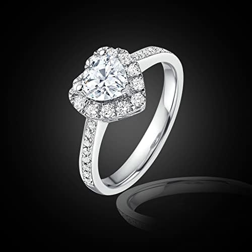 Прстени за ангажмани за жени мода симулирани дијамантски прстен во форма на срцев венчавки прстени за накит за ангажман, ветувачки прстен