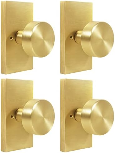 Фелибат глупав копче за врата, злато, сатенски месинг на врата, рачки на врата, бифолд и плакари, 4 пакувања