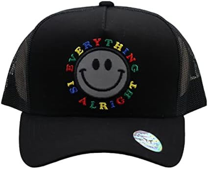 Мука Смајли лице Камион Хет улична облека Гроздобер 5-панел Камиер капа за насмевка лице Везење решетка од грб капаче за графичка капа