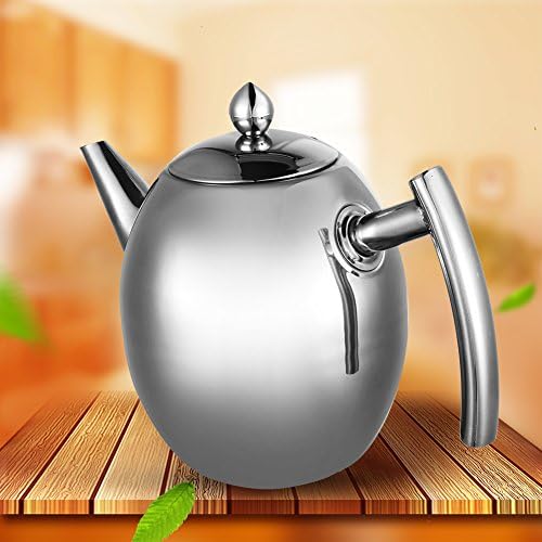 Кафе чај сад, чајник од не'рѓосувачки челик сад со вода сад со вода со котел со филтер со голем капацитет полиран чајник за чајник за дома хотел