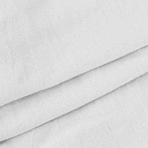 Женски памучни постелнина кошули 2023 лето копче за кратки ракави надолу од кардигански маички врвови лабави вклопувања во основни блузи на вратот