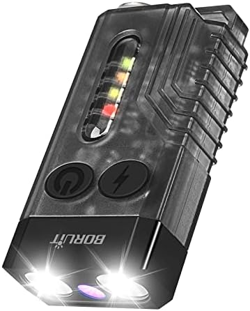Boruit v10 Мала моќна фенерче со 365nm UV црна светлина - Супер светла 1000 lm, USB C полнење на LED -светло светло со светло светло со светло на патеката, магнет -12 режими, IPX4 џебна с?