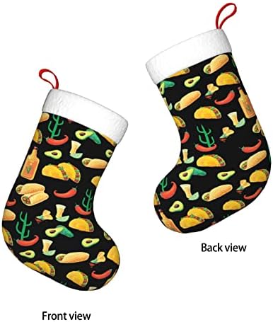 Аугенски Божиќни чорапи Мексиканска лесна храна двострана камин што виси чорапи