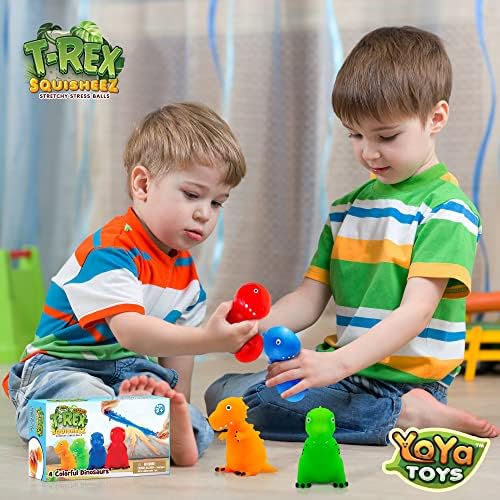 Yoya Toys T-Rex Squishez Squishy Stress Relief Relief | Истегнати играчки во форма на диносаурус во облик на момчиња, девојчиња и возрасни |