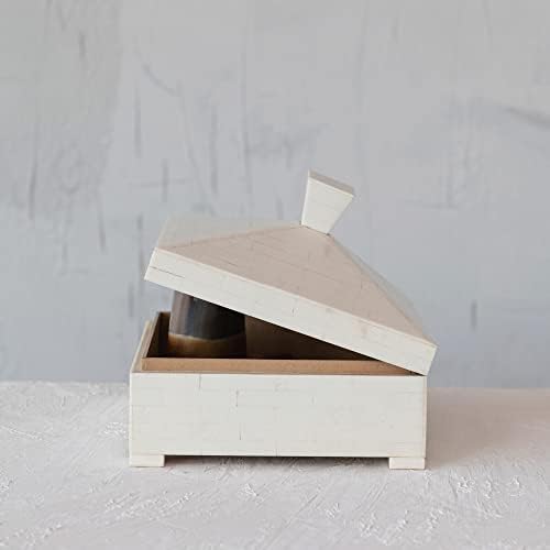 Креативна Соработка Декоративно Складирање Пирамида Капак И Копче, Слонова Коска Кутија