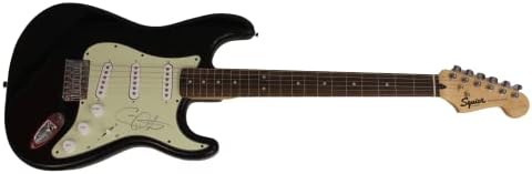 Карлос Сантана потпиша автограм со целосна големина Црна Фендер Стратокастер Електрична гитара w/ Jamesејмс Спенс ЈСА Писмо за автентичност