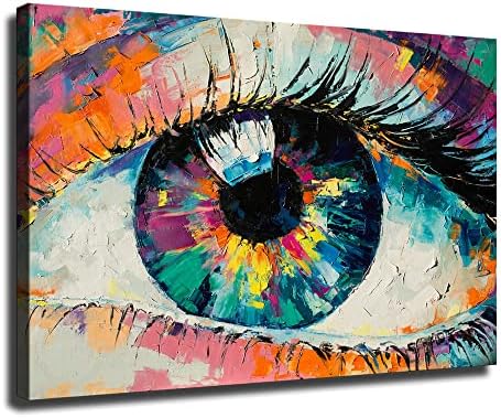 Модерна wallидна уметност апстрактно разнобојно масло за очите на очите на очите платно уметност, сликање на очите, современа уметност, разнобоен wallиден декор, слика