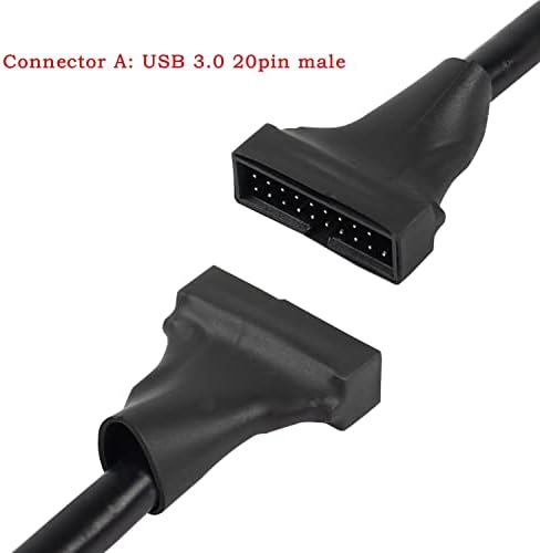 Meiriyfa USB 3.0 19/20 Pin Машко до USB 2.0 9pin Femaleенски кабел за адаптер за матични плочи, 2 -пакет матична плоча 9pin женски до 20 пин машки