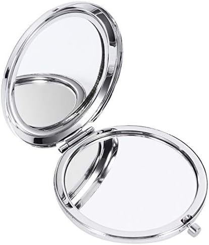 SOLUSTRE 1pc Девојки Компактен Огледало Круг Шминка Огледало Патување Преклопен Мини Џеб Огледало