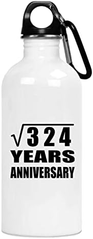 Дизајнифицирајте ја 18 -годишнината од квадратниот корен од 324 години годишнина, 20oz шише со вода од не'рѓосувачки челик изолиран Tumbler, подароци за роденденска годишн?