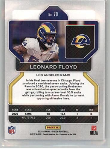 2021 PANINI PRIZM 70 LEONARD FLOYD LOS ANGERES RAMS NFL FOUTAL TRAING CART