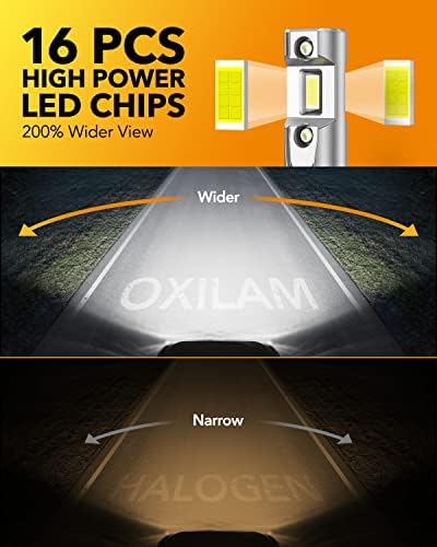 ОКСИЛАМ 2023 Најновите 9005 LED Светилки &засилувач; 9012 Led Сијалица, 400% Посветла 1: 1 Големина, 6500K Кул Бела, Безжична Халогена