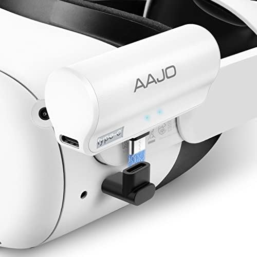 Пакет Батерии AAJO Power Bank Компатибилен Со Oculus/Мета Потрага 2 - Итен Пакет Батерии За Брзо Полнење Лесни Додатоци За Потрага 2 Дополнителни 1,5 Часа VR Време За Играње