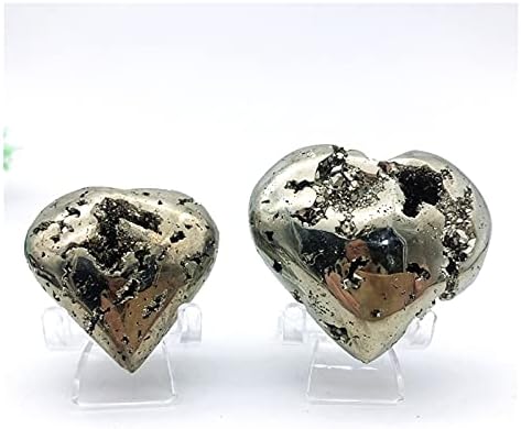 Ertiujg Husong306 1pcs Природни пиритни форма на срцева форма кварц кристали суровини и минерални лековити енергетски камења примероци домашен