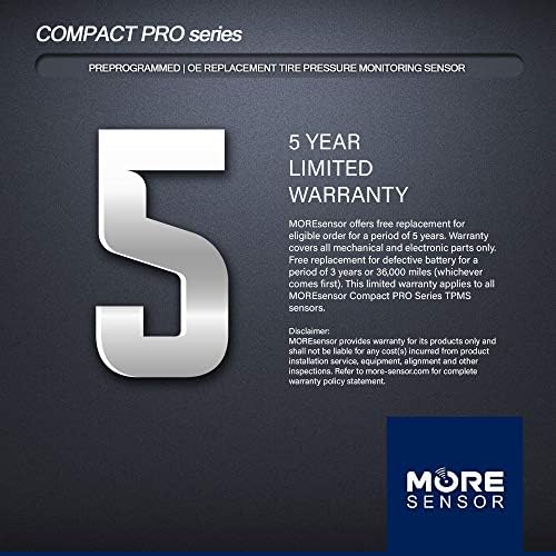 Moresensor Compact Pro Series 315MHz TPMS сензор за притисок на гуми | Препрограмирани за избрани 70+ американски модели на брендови | Замена