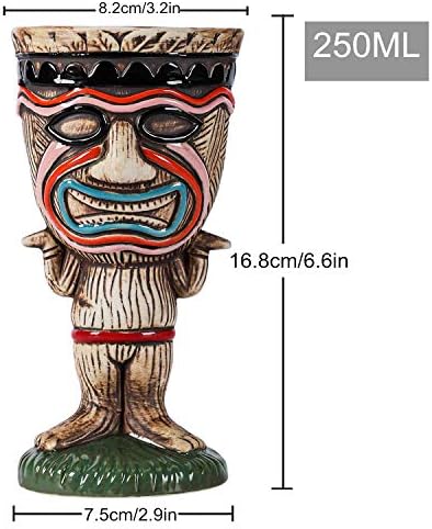 Chongjian Tiki Mugs Cocktail, керамичка тики кригла за егзотични очила за коктел, Tiki Bar Professional Hawaiian Party Barware - Одличен