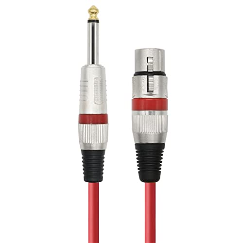 Дебел микро -кабел Jackек 6,35 машки до XLR женски микрофон кабел аудио за засилувач на гитара на звучникот