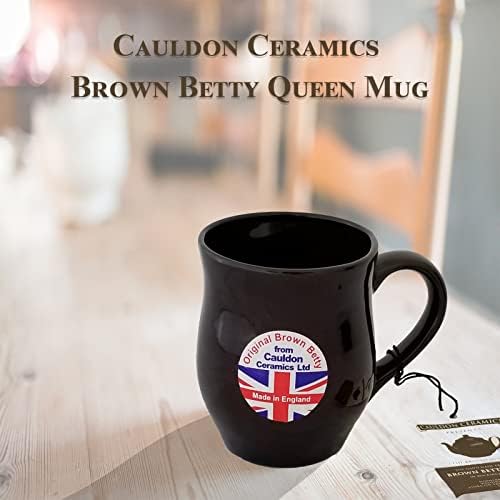 Керамика од Каулдон Браун Бети Кралицата кригла | Совршена големина за чај и кафе | Направено од олово, не-ноксична глина | Идеален
