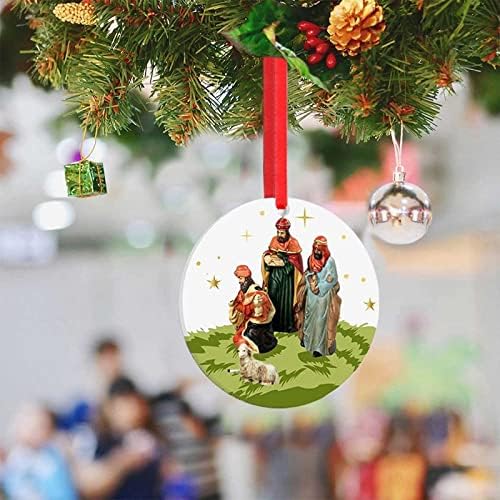 СУНТЕАМО Божиќ Исус Приврзок Новогодишна Елка Декорација Листата Одмор Листата Акрилни Кристали