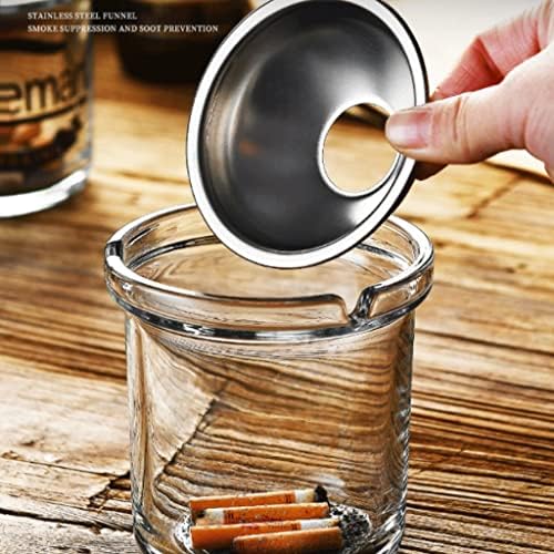 Биенака преносни стакло цигари од пепел со отстранлив инка од не'рѓосувачки челик ， ефикасно спречете ја фиоката за пепел од пепел ，