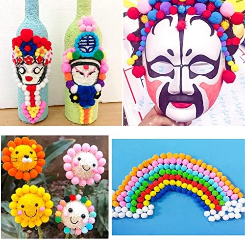 500 парчиња разнобојни помпоми Фаззи Пом Пом топки за креативни DIY занаети украси хоби